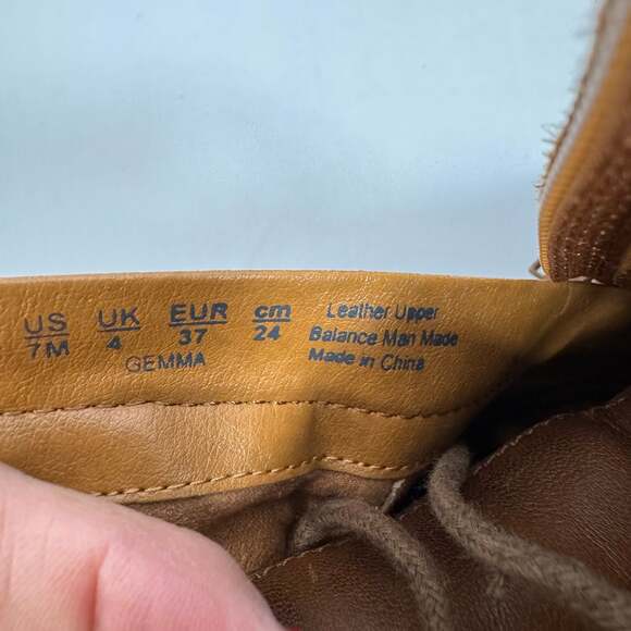 Zodiac Gemma Women's Cognac Leather Lace-Up Block Heel Combat Boots - Picture 8 of 8